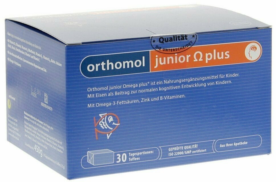 Orthomol (Ортомоль) Junior Omega Plus ириски жеват. 5,0 г 30 шт. Orthomol pharmazeutische Vertriebs GmbH - фото №3