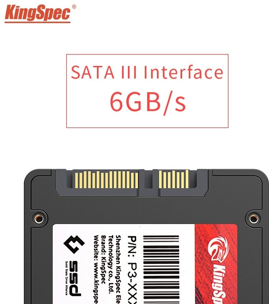 Твердотельный накопитель KingSpec 1 ТБ SATA P3-1TB - фотография № 3