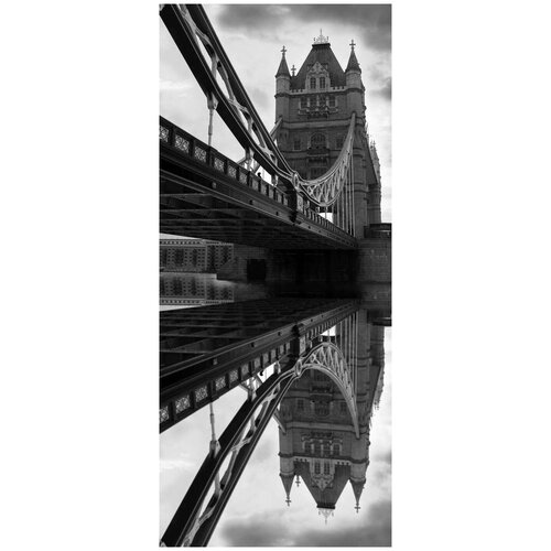 Самоклеящиеся фотообои Лондон, Тауэрский мост, размер: 90x210 см, эффект: черно-белый