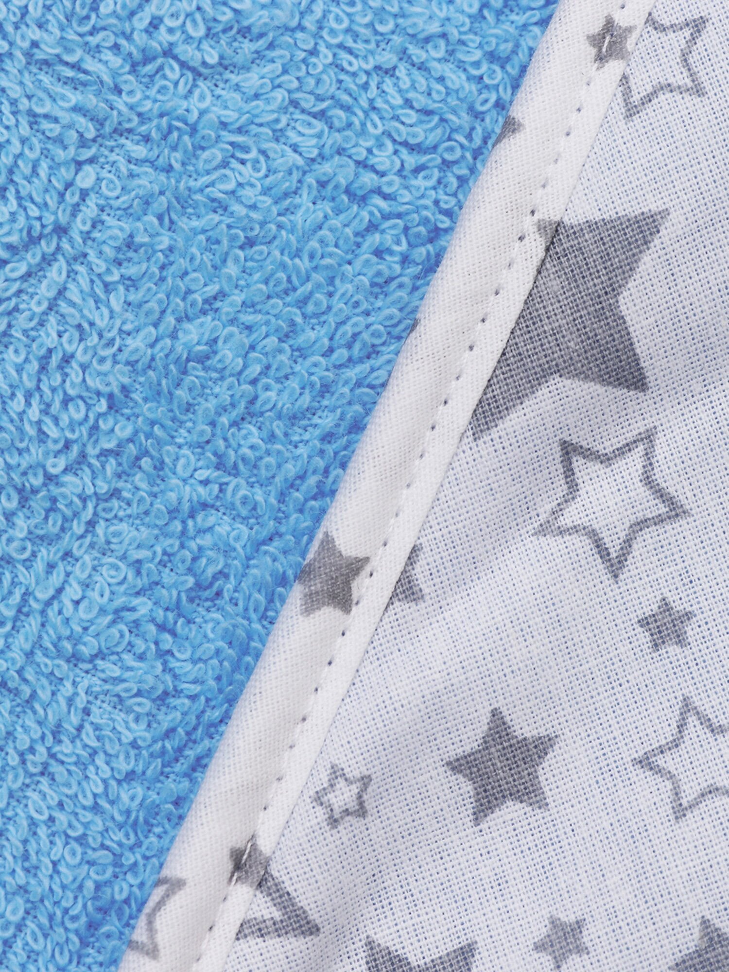 Полотенце детское с уголком AmaroBaby CUTE LOVE звездопад (серый/голубой), 90х90 см. - фотография № 7