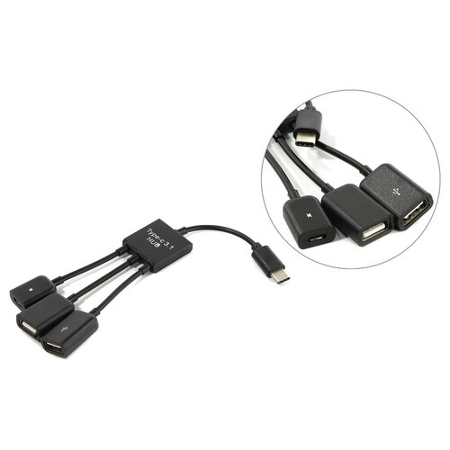Хаб USB KS-is OTG 2xUSB 20 MicroUSB F - USB Type C M KS-319 73300₽