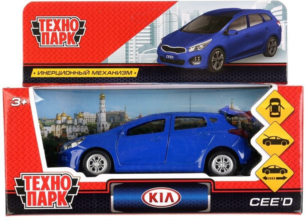 Модель машины Технопарк KIA Ceed, синяя, инерционная CEED-BU - фотография № 5