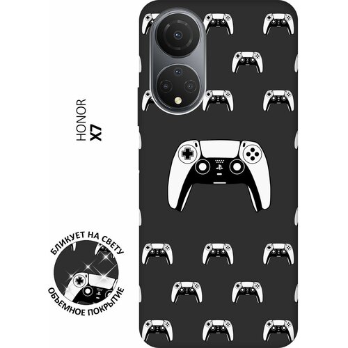 Матовый чехол Controller Pattern для Honor X7 / Хонор Х7 с 3D эффектом черный матовый чехол fck pattern для honor x7 хонор х7 с 3d эффектом розовый