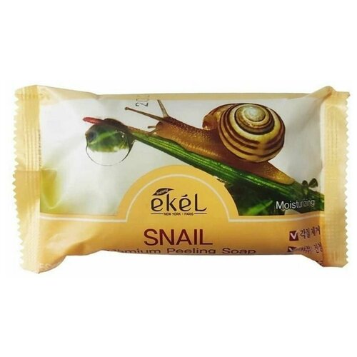 мыло пиллинг с улиточным муцином rose snail peeling soap 150 гр Ekel Мыло косметическое с муцином улитки, Peeling Soap Snail, 150 грамм,