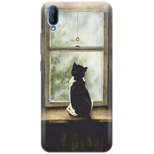 фото Re:paчехол - накладка artcolor для vivo v11 с принтом "кот у окна"