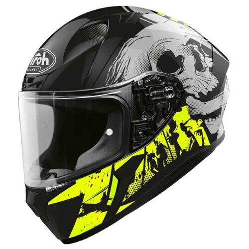 фото Шлем интеграл airoh valor akuna, глянец, черный/желтый, размер m airoh helmet