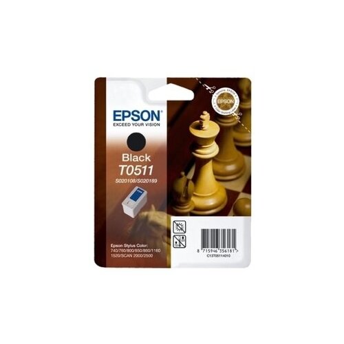 Картридж Epson T051 T0511 Black черный T051142 картридж epson c13t05204010 для epson st color 400 440 460 600 640 660 scan 2000 2500 color