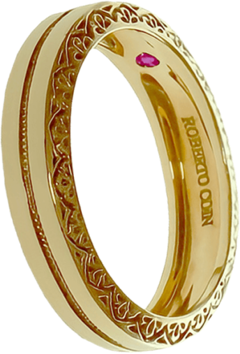 Кольцо Roberto Coin, желтое золото, 750 проба, размер 19.7