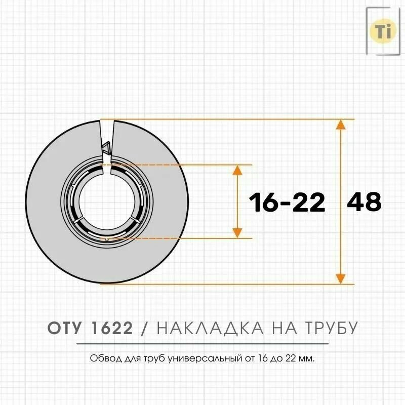 Обвод универсальный IDEAL(Идеал) 272 Сосна золотистая, накладка (розетта) для труб 16 - 22 мм - 2 шт. - фотография № 2