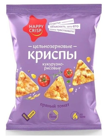 Криспы кукурузно-рисовые Happy Crisp Пряный томат 50 г