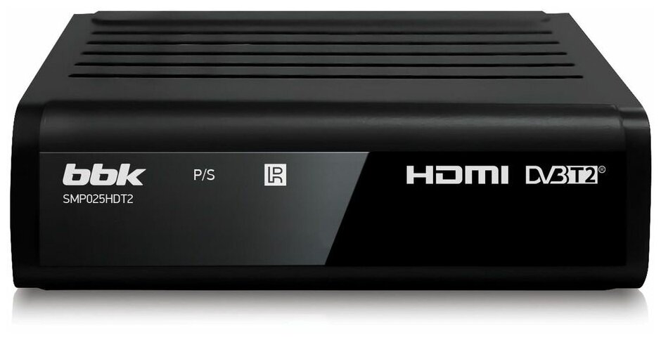 Цифровой телевизионный DVB-T2 ресивер BBK SMP025HDT2 черный, HDMI выход, USB флеш, пульт ДУ