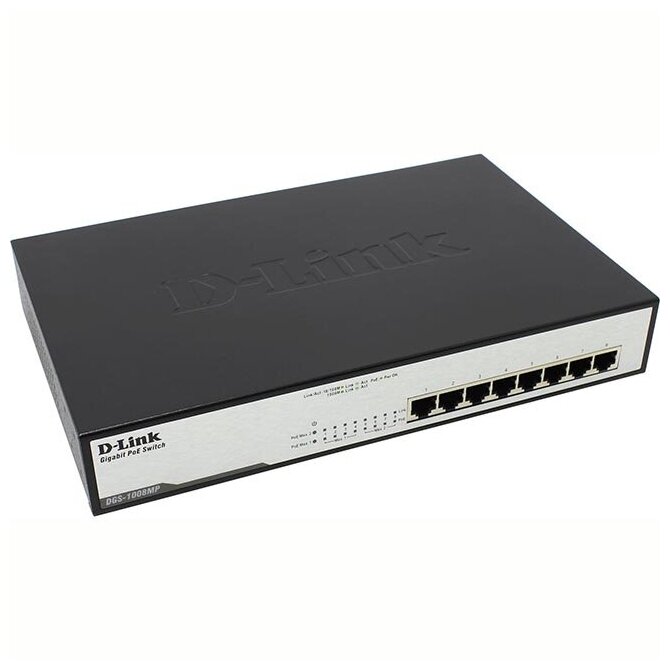 Коммутатор D-LINK DGS-1008MP/A1A/A2A неуправляемый 8 портов 10/100/1000Mbps - фото №5
