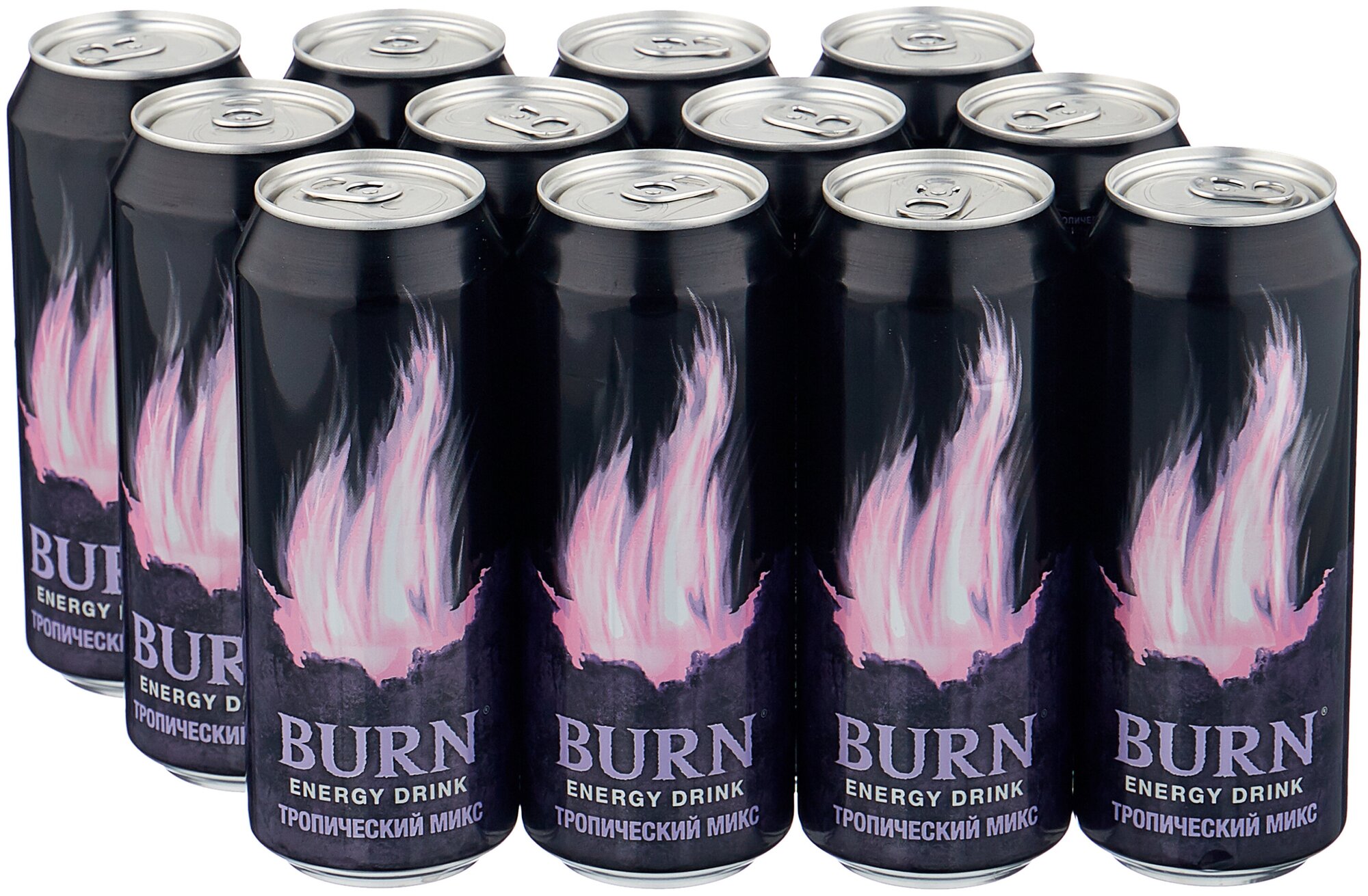 Энергетический напиток Burn Tropical mix Берн Тропический Микс 12 штук по 449 мл