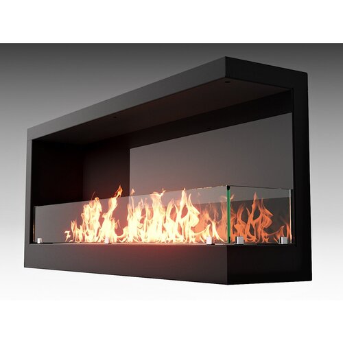 Встраиваемый угловой биокамин LuxFire, правый угол, 1090 мм, черный, от 32 м2.