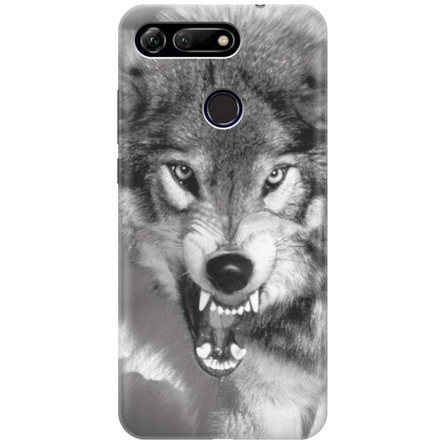 фото Ультратонкий силиконовый чехол-накладка для honor view 20 (v20) с принтом "волчий оскал" gosso