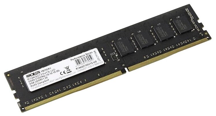 Оперативная память AMD 4 ГБ DDR4 2133 МГц DIMM CL15 R744G2133U1S-UO