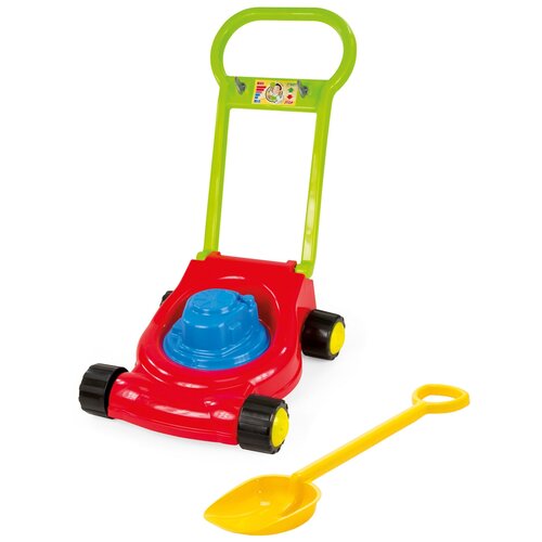 фото Детский игровой набор для песочницы: газонокосилка детская + лопатка 50 см. 2 желтая, zebra toys zebratoys
