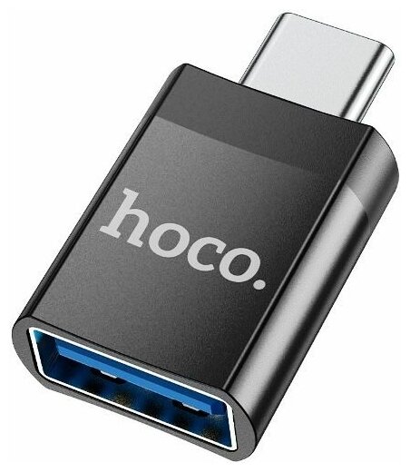 Адаптер Hoco UA17 Black USB2.0 Cf-Am с поддержкой OTG - черный