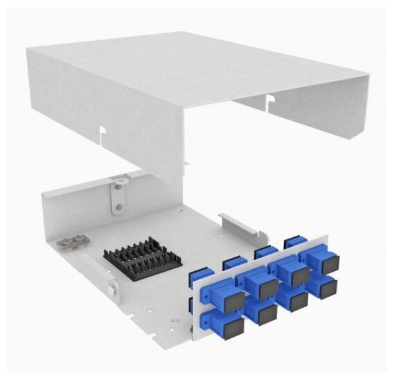 Кросс оптический Toplan , настенный, 8 SC/UPC адаптеров, SM, укомплектованный (КРНМ-Top-08SC/U-OS2-GY)