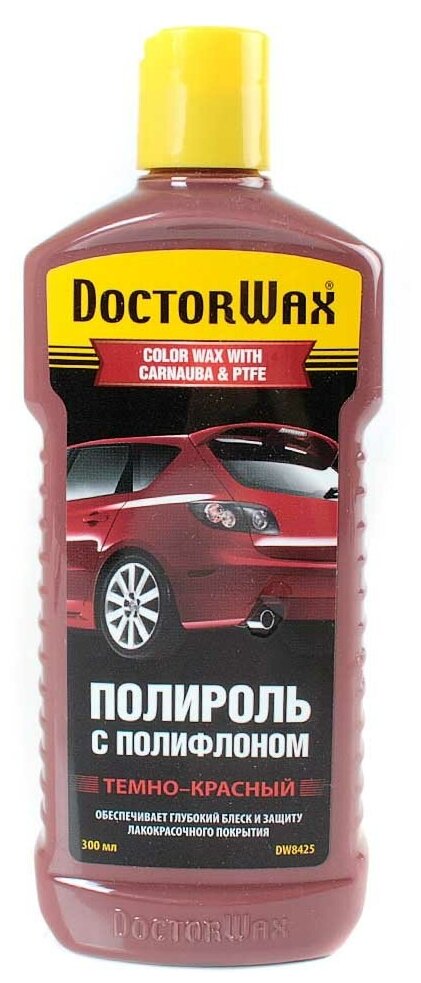 Полироль для кузова DOCTORWAX с полифлоном темно-красная 300 мл DW8425