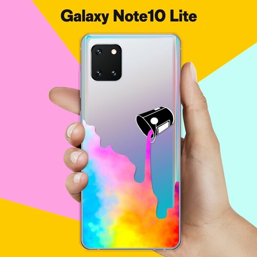 силиконовый чехол на samsung galaxy note 10 самсунг ноут 10 с эффектом блеска разноцветный леденец Силиконовый чехол Краски на Samsung Galaxy Note 10 Lite