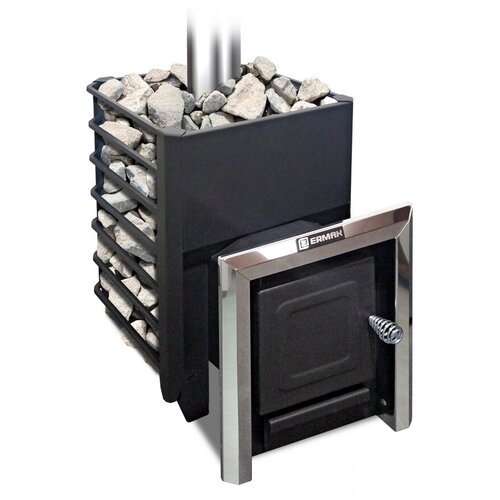 Дровяная печь Ермак 12 Сетка-Классик 12 кВт 40 см 60 см 63 см черный/серебристый 12 м³ сталь 12 м²