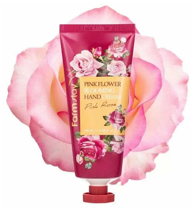 Крем для рук с экстрактом розы FarmStay Pink Flower Blooming Hand Cream Pink Rose, 100мл - фото №7