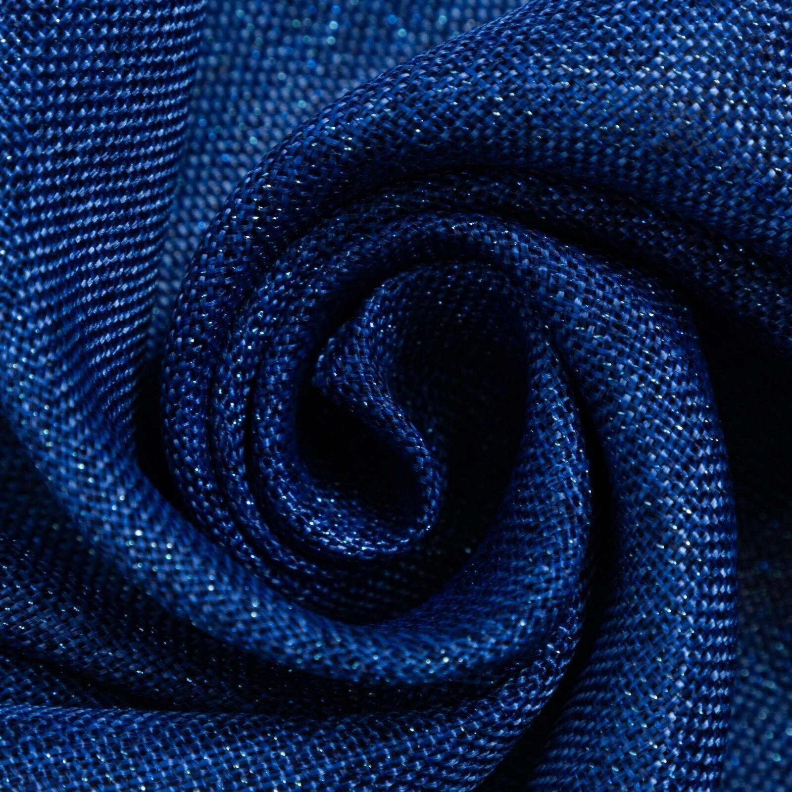 Штора портьерная Этель "Блеск" цв.синий на люверсах 260х250 см,100% п-э - фотография № 4