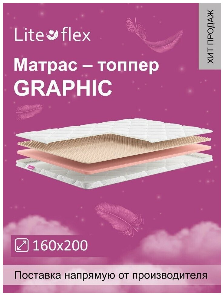 Наматрасник. Топпер Lite Flex Graphic 160х200