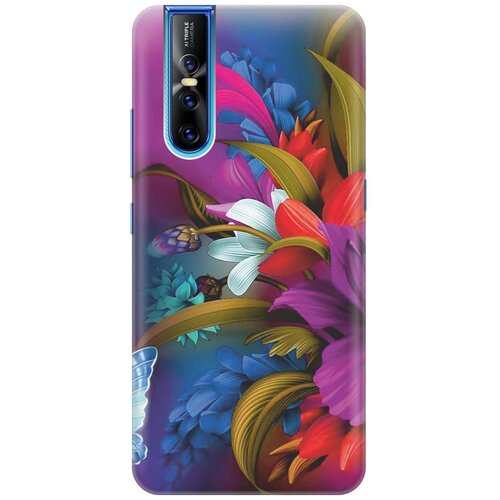 фото Cиликоновый чехол на vivo v15 pro / виво в15 про с принтом "фантастические цветы" gosso
