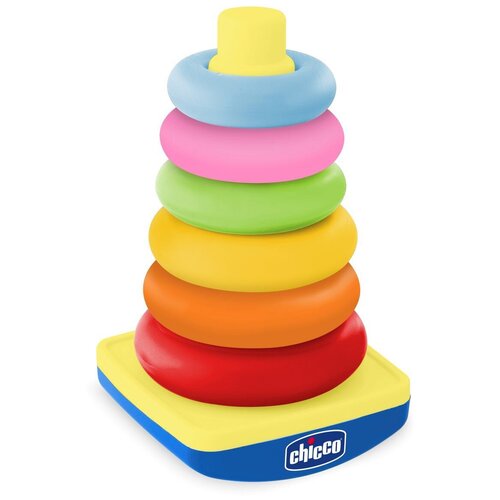 пирамидка chicco rocking tower Развивающая игрушка Chicco Башня с колечками, 6 дет., разноцветный