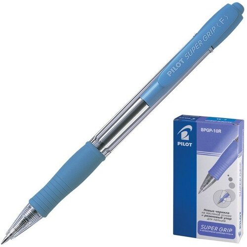 Ручка шариковая автомат Super Grip 0.7 SL резиновый упор, масляная основа стержень синий
