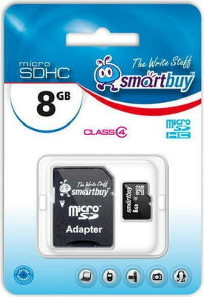 Карта памяти SmartBuy microSDHC 8 ГБ Class 4, черный - фотография № 8