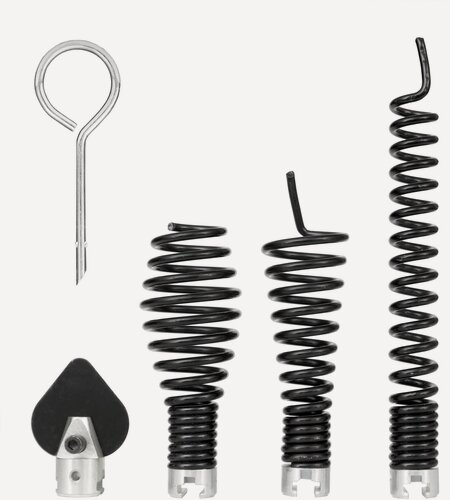 Изображение товара Комплект насадок для спиралей 22 мм. Прямая, грушевидная, конусная спираль, пика, ключ. CROCODILE 50300-22-Н5