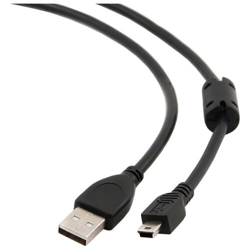 Кабель Cablexpert USB - miniUSB (CCF-USB2-AM5P-6), 1.8 м, черный кабель usb2 0 am minib cablexpert ccf usb2 am5p феррит позолоченные разъемы 1 8 метра