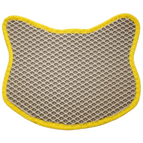 Коврик Kitty Large под миску и/или лоток домашних животных (48х35) с желтым кантом