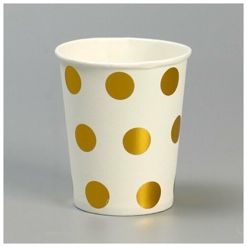 Стаканы бумажные Горох набор 6 шт 250 мл цвет золотой 650₽