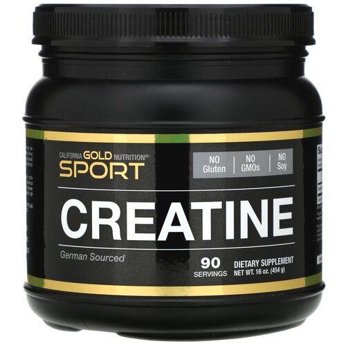 фото California gold nutrition, creatine powder, микронизированный моногидрат креатина, creapure, без запаха, 16 унций (454 г)