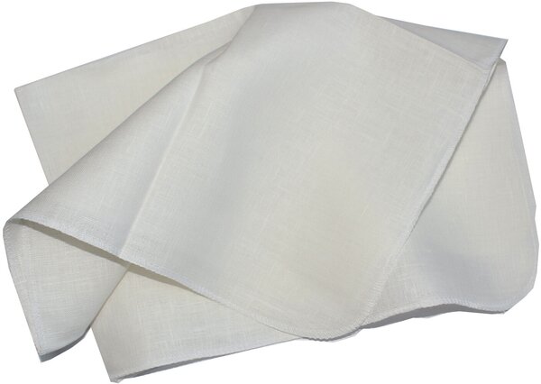Ткань для рукоделия, отрез 80*49, лен 100% гладкокрашенный белый, 1 шт.
