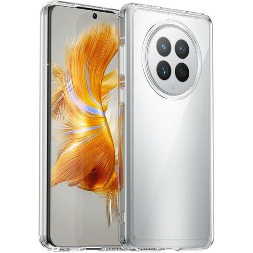 Накладка пластиковая для Huawei Mate 50 с силиконовой окантовкой прозрачная ikrsses case for huawei mate 20 pro pu and simple cloth hard backshell soft border case for huawei mate 20 anti fall cover