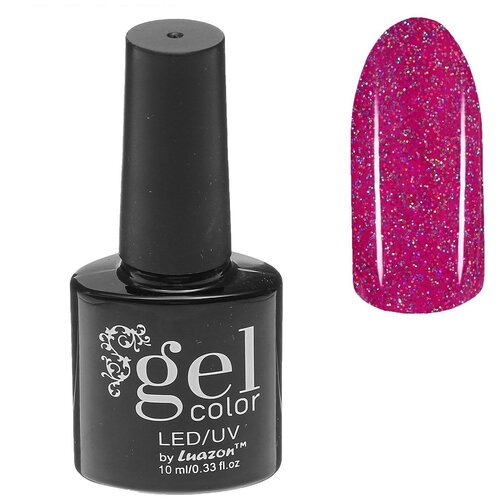 Купить Luazon гель-лак для ногтей Gel color с блестками, 10 мл, В2-009, бордовый