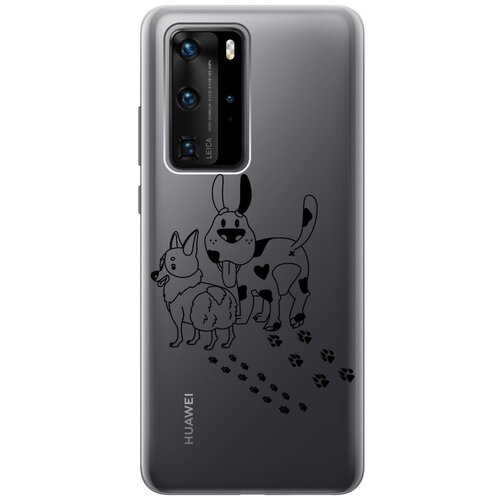 Чехол - накладка Transparent 3D для Huawei P40 Pro с принтом Funny doggies чехол накладка transparent 3d для huawei y7 2019 с принтом funny doggies