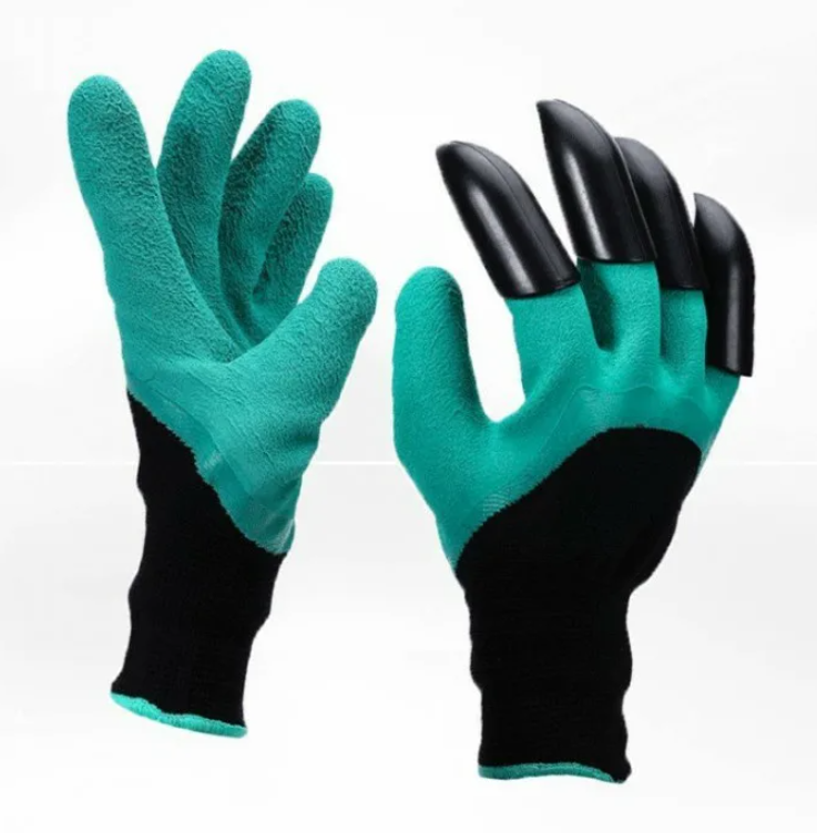 Перчатки хозяйственные Garden Genie Gloves. Перчатки садовые с когтями.