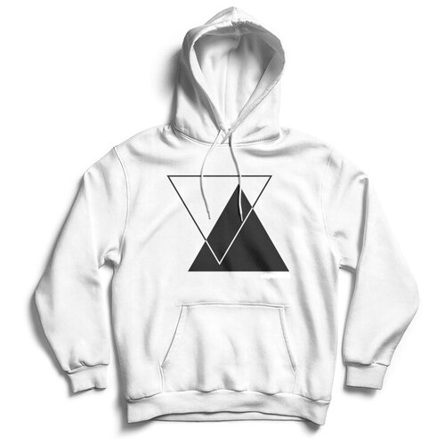 фото Толстовка естьнюанс с принтом «треугольники» белая, размер s