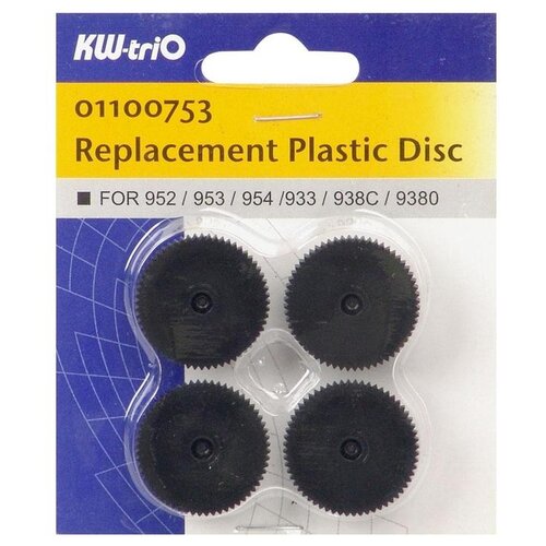 KW-triO Replacement Plastic Disc 01100753 4 листов, 4 шт., черный сменные ножи для дырокола kw trio 952 954 комплект 6 шт 130001 6