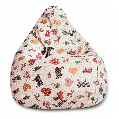 фото Кресло-мешок village 3xl, цвет обивки: бежевый с цветным рисунком dreambag