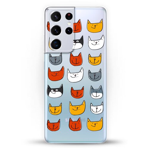 фото Силиконовый чехол узор из котов на samsung galaxy s21 ultra andy & paul