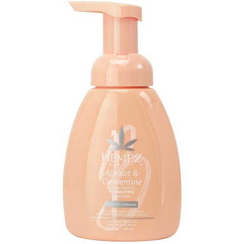 Мыло Hempz Body Care Apricot & Clementine Herbal Foaming Anti-Bacterial Hand Wash, Антибактериальное мыло-мусс для рук абрикос И клементин, 236 мл