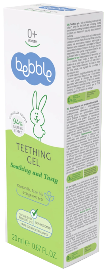 Bebble Teething gel гель д/десен, 20 мл, 35 г, 1 шт., 1 уп., фруктовый