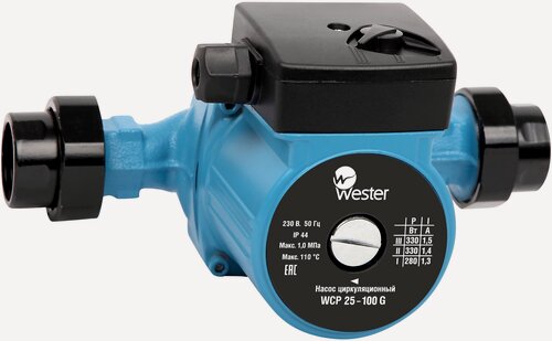 Изображение товара Насос циркуляционный Wester WCP 25-100G (с гайками)